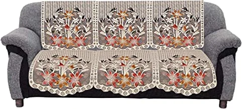 Kuber Industries Floral Cotton 3 Seater Net Sofa Slip Cover, 70