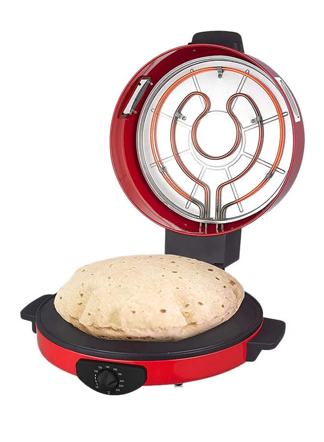 Saachi Roti/Tortilla/Pizza Bread Maker with a Viewing Window, Adjustable Temperature Control and Heat Settings 2200 W NL-RM-4980G-RD Red