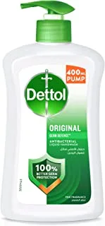 Dettol Hand Wash Liquid Soap Original Pump for Effective Germ Protection & Personal Hygiene, Protects Against 100 Illness Causing Germs, Pine Fragrance, 400ml
