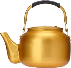 Bister Chinese Aluminum Kettle With Backlite Handle, Wide Mouth With Anti-Leakage Cap Travel Mug, Yellow, 2 Liter 01-392