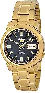 men's seiko 5 automatic watch with analog display and stainless steel strap snkk22j1