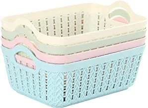 Lawazim Rectangular Plastic Storage Basket Set | Model No BUN1017