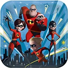 Amscan 6107606 Incredibles 2 Paper Dinner Plates, 8-Count, Multicolored, One Size - (8 Pack)