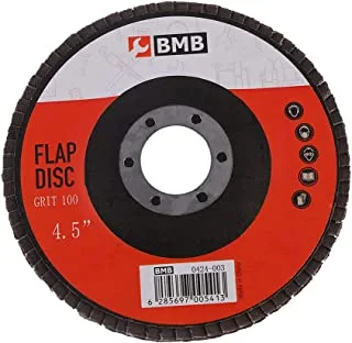 BMB Tools Flap Disc for Angle Grinder 100 Grit for Sanding Stock and Rust Removal 4.5 Inch| Copper Wire Cup | Wheel Brush | Shank for Drill | Crimped Steel | Drill Attachment
