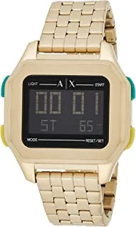 A|X Armani Exchange Men's LCD, Gold-Tone Stainless Steel Watch, AX2950