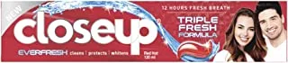 Close up triple fresh formula gel toothpaste, red hot, 120ml
