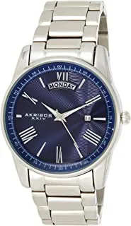 ساعة اكريبوس XXIV من الستانلس ستيل الفضي والأزرق للرجال - AK1039SSBU