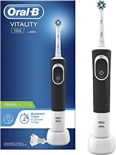 Oral B Vitality 100 Black Electric Rechargeable Toothbrush, With Uae 3 Pin Plug