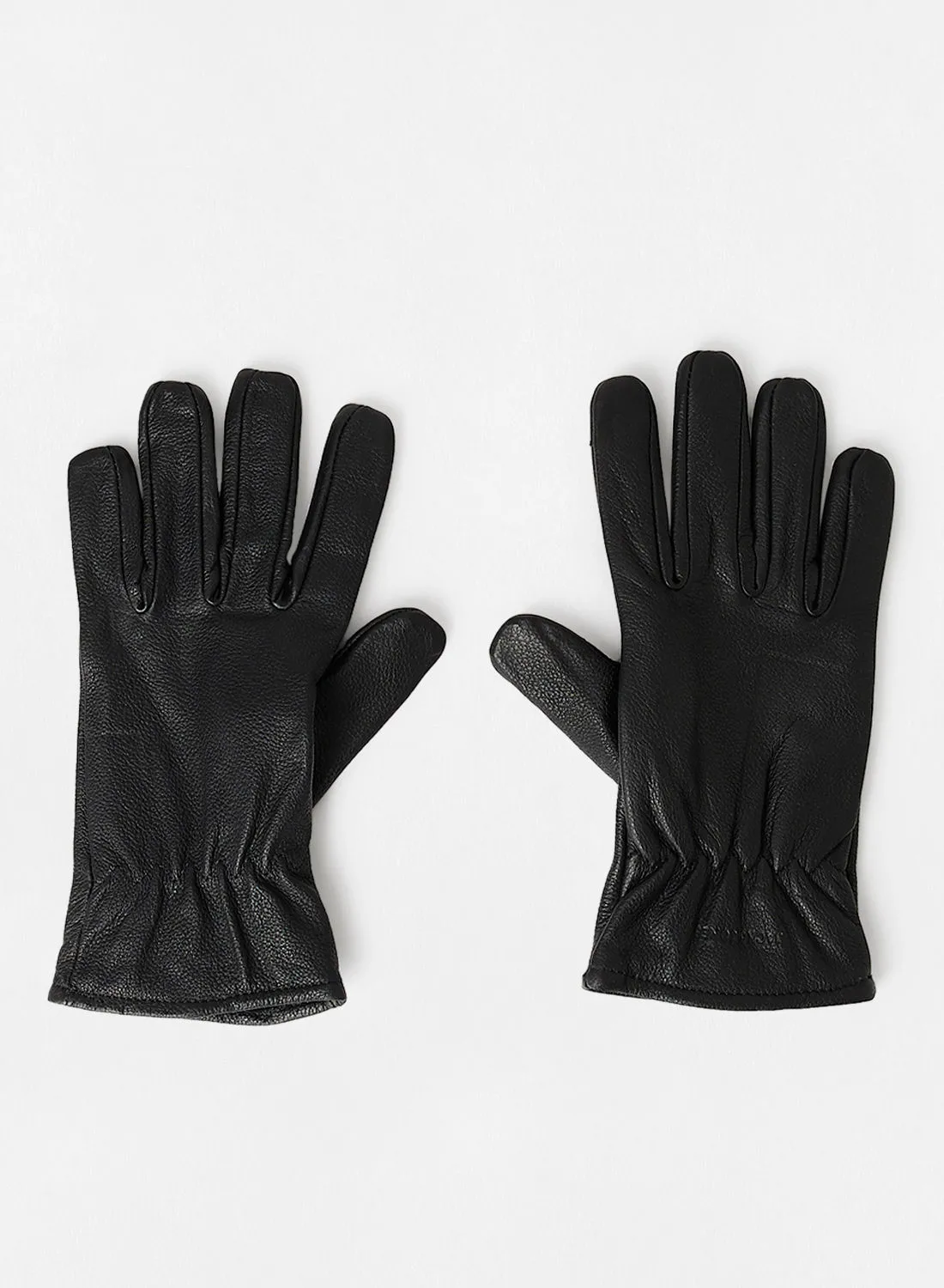 JACK & JONES Jacroper Leather Gloves Black