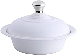 Al Saif Iron Steel Date Bowl with Cover LID Size: 11CM, Color: White/Nickel