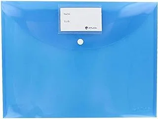 حقيبة مستندات أطلس مع بطاقة وزر ، أزرق [AS-F10031]