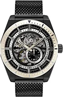 Hugo Boss Mens Quartz Chronograph Display Watch With Stainless Steel Strap, Black