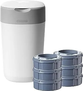Tommee Tippee Twist And Click Nappy Disposal Tub+6 Refill, Pack of 0