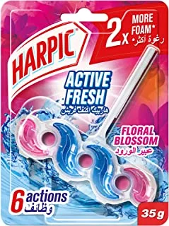 Harpic Active Fresh Toilet Cleaner Rim Block, Floral Blossom, 35 g