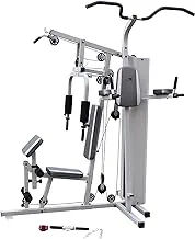 SKY LAND Fitness Home Gym System Multifunctional Workout Station With Lat Pull down Bar, Abdominal Situp, Weight Bench with 145LB Weight Stack, Chin up/Pull Up Station, 2 Station Home Gym GM-1823