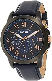 Fossil Grant Chronograph Navy Leather Watch, FS5061IE