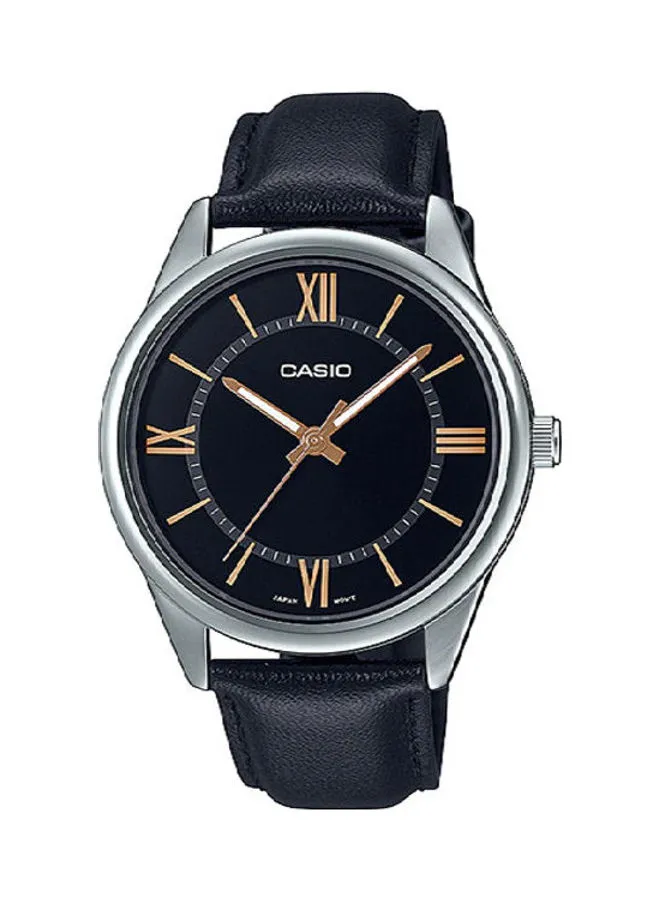 CASIO Men's Leather Analog Watch MTP-V005L-1B5UDF 