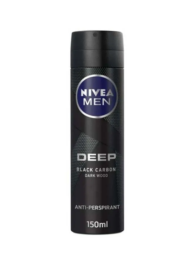 NIVEA Men Deep Black Carbon Dark Wood Antiperspirant Spray Multicolour 150ml