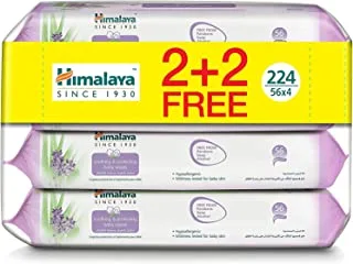 Himalaya Soothing & Protecting Baby Wipes Alcohol & Paraben Free for Sensitive Skin - 224 Wipes