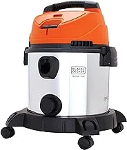 Black & Decker 1600W 20L Wet and Dry Stainless Steel Tank Drum Vacuum Cleaner Multicolour WDBDS20-B5 2 Years Warranty