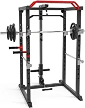 Prosportsae Power Cage & Squat Rack With Pull Up Bar And Lat Attachment – Gym Fitness Equipment – Heavy Duty Construction – Barbell Stand For Bench Press, Triceps, Biceps For Home Gym