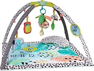 Infantino 4-IN-1 MILESTONES & MEMORIES TWIST & FOLD Baby Actvity Playmat and Play Gym with Toys for Newborn Infant and Toddlers 0-1 years|Easy to carry|BPA Free Teether |5 Toys, Multicolor