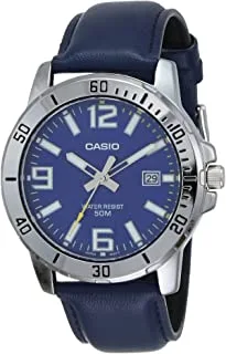 Casio Men's Quartz Watch, Analog Display and Leather Strap MTP-VD01L-2BVUDF