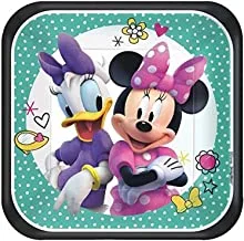 Disney Minnie Dessert Plates Birthday Party Disposable Tableware And Dishware (8 Pack), Multi Color, 7