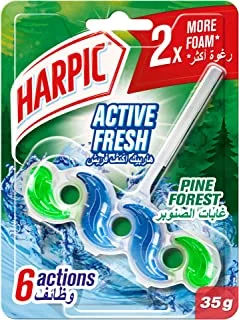 Harpic Active Fresh Pine Forest Toilet Cleaner Rim Block, Toilet Freshener, 35G