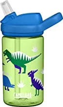 زجاجة مياه CamelBak Eddy + Kids خالية من مادة BPA مع مصاصة ، 14 أونصة ، أخضر ، رقم الموديل: 2282301040