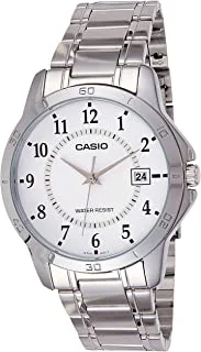Watch for Men by Casio, Analog, Stainless Steel, Silver, MTP-V004D-7B