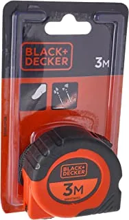 Black & Decker 3Mx16Mm Bimaterial Short Tape Measure, Orange/Black - Bdht36152, 2 Years Warranty