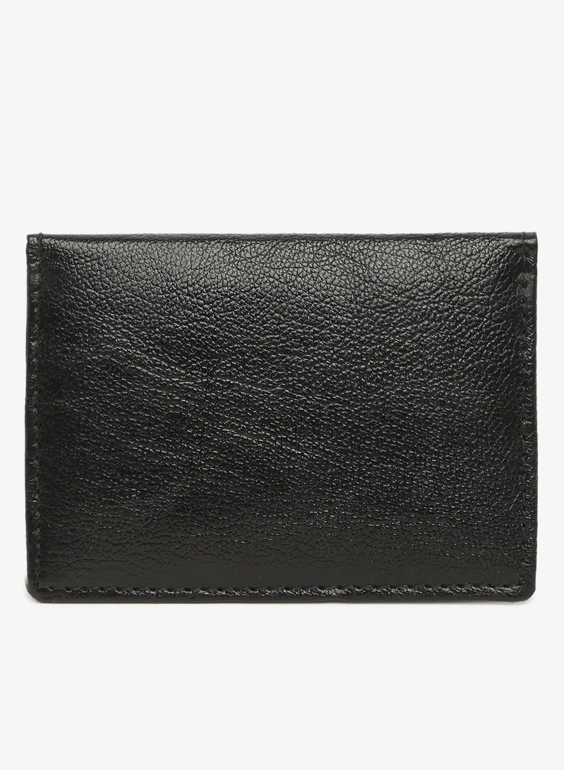 QUWA Bi fold Mens Leather Casual Card holder Black