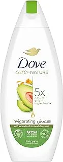 DOVE Care by Nature INVIGORATING Body Wash, with renew blend technology, Avocado and Calendula, with ¼ moisturising cream, 250ml
