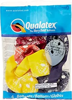 Qualatex Welcome Home! Stars Printed Latex Balloons 6 Pieces, 11 inch Size, Tropical Assorted, 18038, Birthday General