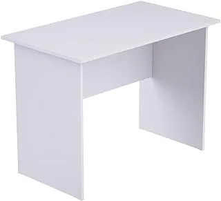 Mahmayi MP1 100x60 White Writing Desk - Sleek Modern Design, Spacious Work Surface, No Drawer - Ideal Home Office Furniture for Productivity and Style(100cm x 60cm x 75cm)
