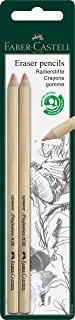 Faber-Castell 185698 2 Count (Pack of 1) Faber-Castell 7056 Perfection Fine Point Eraser Pencils 2-Pieces White