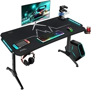 ContraGaming by MAHMAYI OFFICE FURNITURE Gaming Table MY 1160 Black USB Holder Gaming Table with Carbon Fiber Top with K552 USB Keyboard Combo
