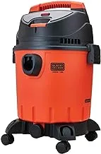 BLACK+DECKER 1400W 20 Liter Wet and Dry Tank Drum Vacuum Cleaner, Orange/Black - WDBD20-B5,