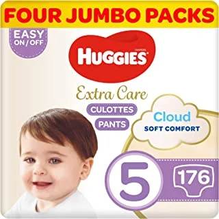 Huggies Extra Care Culottes, Size 5, 12-17 kg, Mega Pack, 176 Diaper Pants