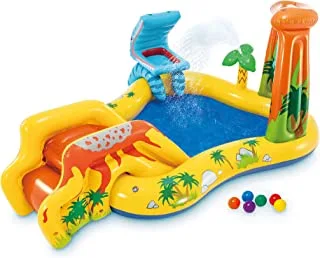 Intex Dinosaur Play Center Inflatable Swimming Pool, 249 cm x 191 cm x 109 cm Size