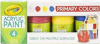 Crayola Acrylic Paint Set, Primary Colors, Painting Supplies, 4ct