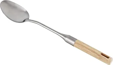 Berger Stainless Steel Solid Spoon Rubber Wood Handle - SA402