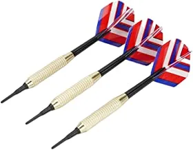 Joerex iron darts with nickel plating by hirmoz, 3 packs steel tip darts 16 grams flights, aluminum shafts, nickel barrels and dart sharpener, silver