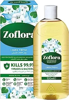Zoflora, Multi-Purpose Concentrated Disinfectant, Linen Fresh, 500Ml