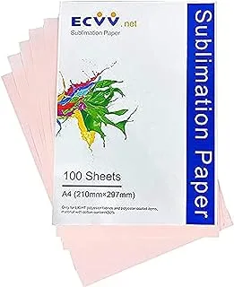 ECVV A4 Sublimation Paper, 100 Sheets For Any Inkjet Printer With Sublimation Ink, Heat Transfer Sublimation For T Shirt, Mugs, Multicolor, A4 LABEL 100