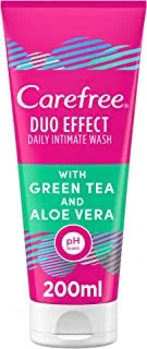 Carefree Daily Intimate Wash, Duo Effect With Green Tea And Aloe Vera, 200 Ml