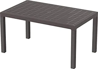 Cosmoplast Cedargrain 6-Seater Resin Outdoor Dining Table - Dark Grey