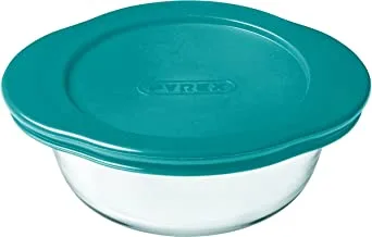Pyrex Round Dish With Plastic Lid, Clear, Assorted Color
