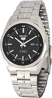 Seiko Men's Black Dial Stainless Steel Analog Watch - Snk567J1